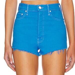 Mother Denim Shorts The Tune Up Bona Fide Fray Blue Aster Size 33 NWT Designer